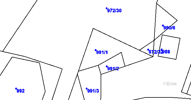 Parcela st. 991/1 v KÚ Vejprty, Katastrální mapa