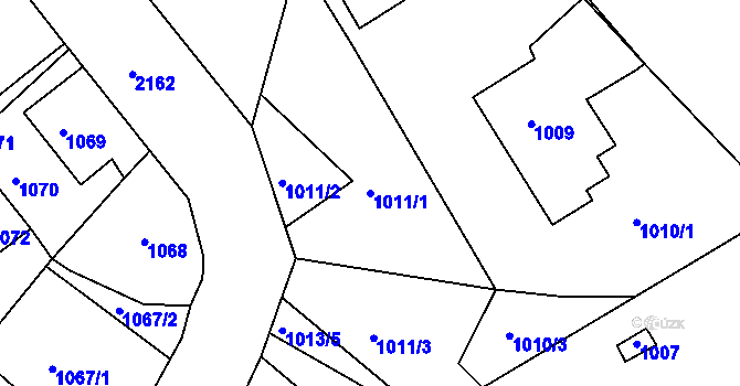 Parcela st. 1011/1 v KÚ Vejprty, Katastrální mapa