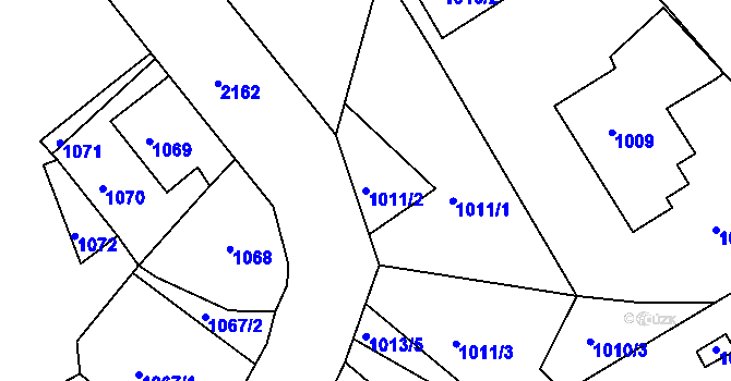Parcela st. 1011/2 v KÚ Vejprty, Katastrální mapa