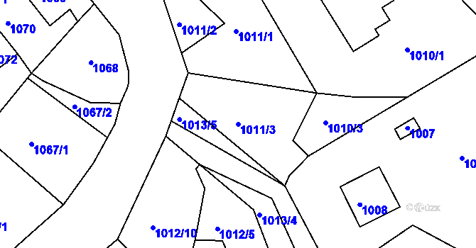 Parcela st. 1011/3 v KÚ Vejprty, Katastrální mapa