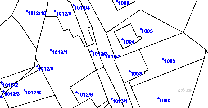Parcela st. 1013/2 v KÚ Vejprty, Katastrální mapa