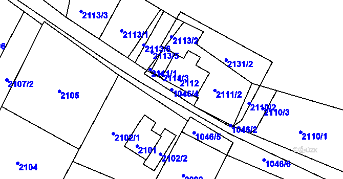 Parcela st. 1046/4 v KÚ Vejprty, Katastrální mapa