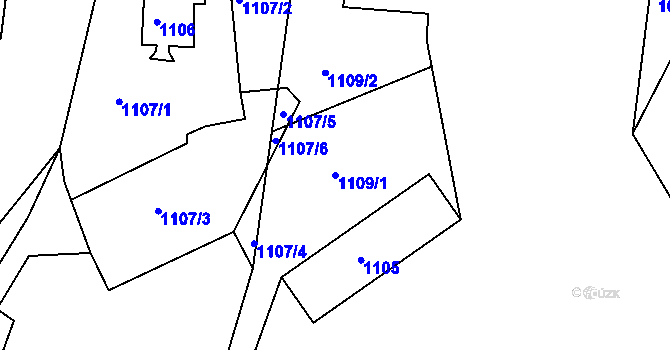 Parcela st. 1109/1 v KÚ Vejprty, Katastrální mapa