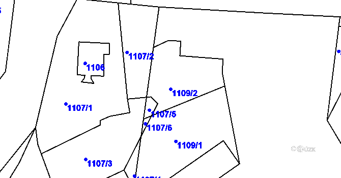 Parcela st. 1109/2 v KÚ Vejprty, Katastrální mapa
