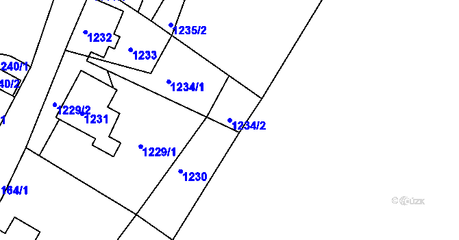 Parcela st. 1234/2 v KÚ Vejprty, Katastrální mapa