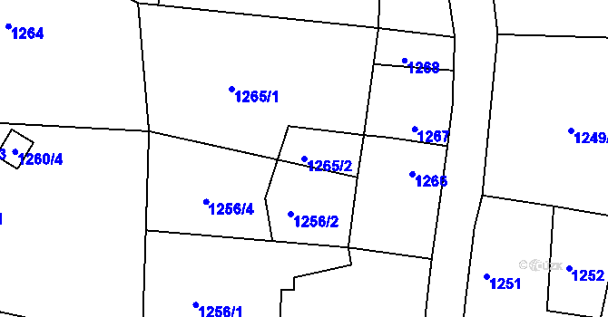 Parcela st. 1265/2 v KÚ Vejprty, Katastrální mapa