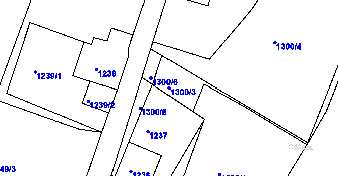 Parcela st. 1300/3 v KÚ Vejprty, Katastrální mapa