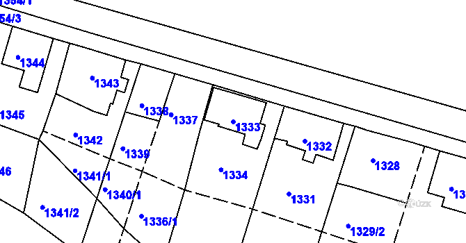 Parcela st. 1333 v KÚ Vejprty, Katastrální mapa