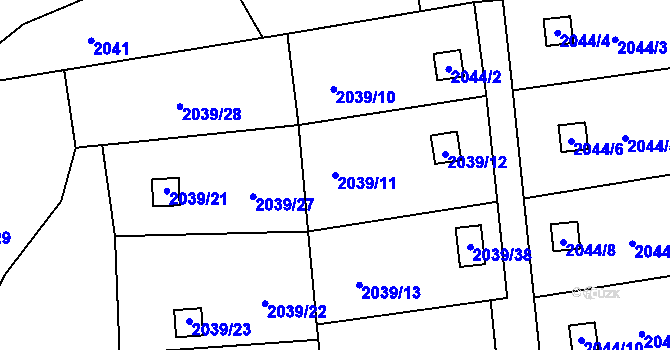 Parcela st. 2039/11 v KÚ Vejprty, Katastrální mapa