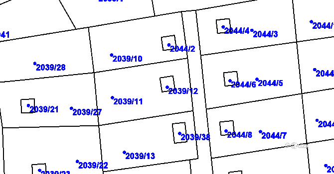 Parcela st. 2039/12 v KÚ Vejprty, Katastrální mapa