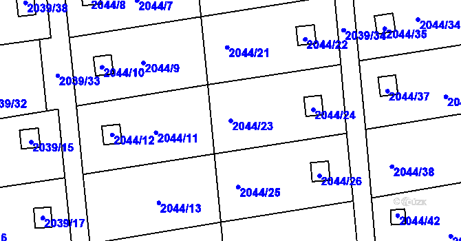 Parcela st. 2044/23 v KÚ Vejprty, Katastrální mapa