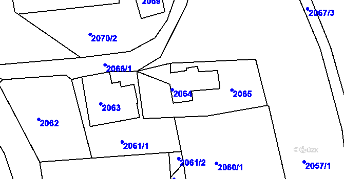 Parcela st. 2064 v KÚ Vejprty, Katastrální mapa