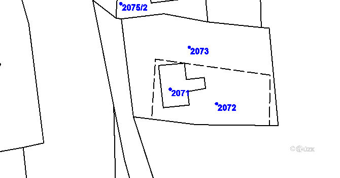 Parcela st. 2071 v KÚ Vejprty, Katastrální mapa