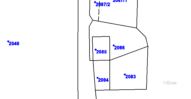 Parcela st. 2085 v KÚ Vejprty, Katastrální mapa