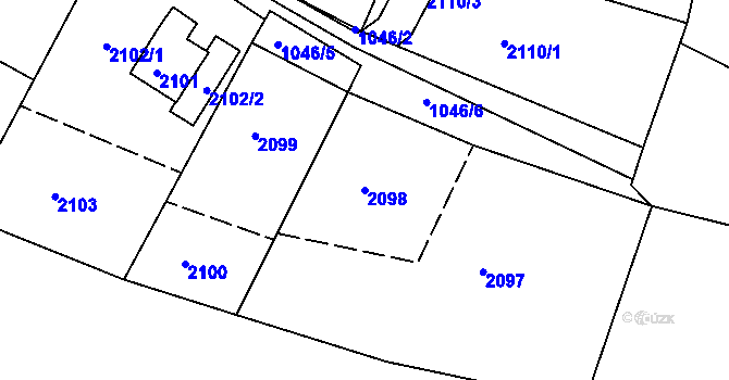 Parcela st. 2098 v KÚ Vejprty, Katastrální mapa