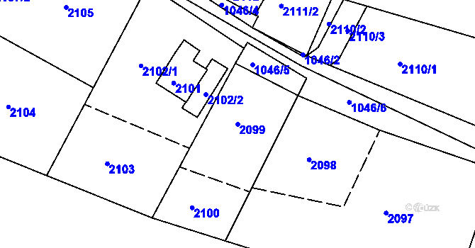 Parcela st. 2099 v KÚ Vejprty, Katastrální mapa