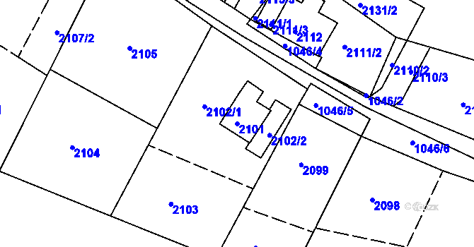 Parcela st. 2101 v KÚ Vejprty, Katastrální mapa