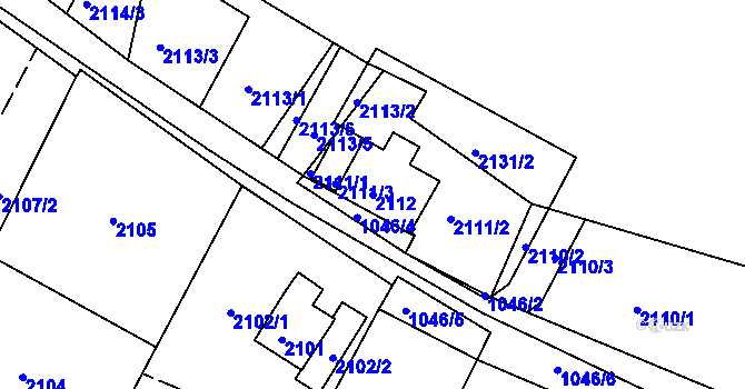 Parcela st. 2112 v KÚ Vejprty, Katastrální mapa