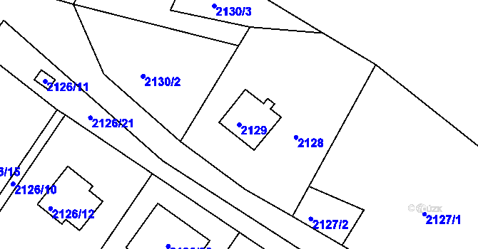 Parcela st. 2129 v KÚ Vejprty, Katastrální mapa