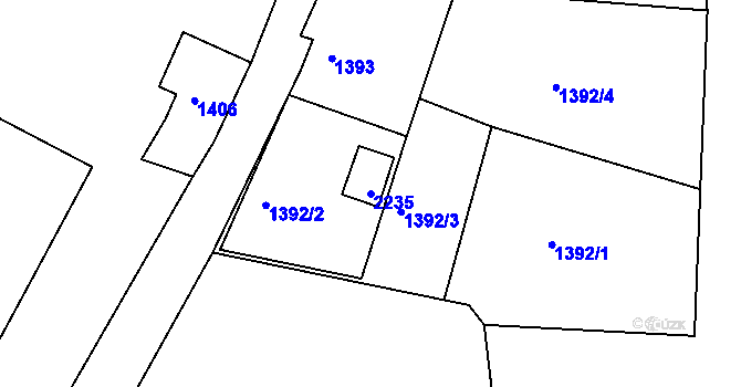 Parcela st. 2235 v KÚ Vejprty, Katastrální mapa