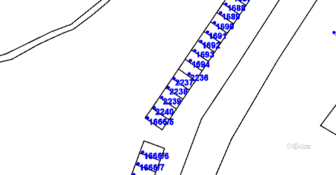 Parcela st. 2238 v KÚ Vejprty, Katastrální mapa