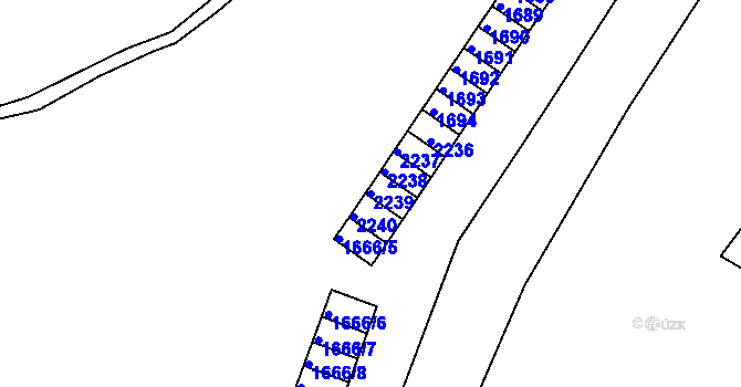 Parcela st. 2239 v KÚ Vejprty, Katastrální mapa
