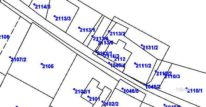 Parcela st. 2111/3 v KÚ Vejprty, Katastrální mapa