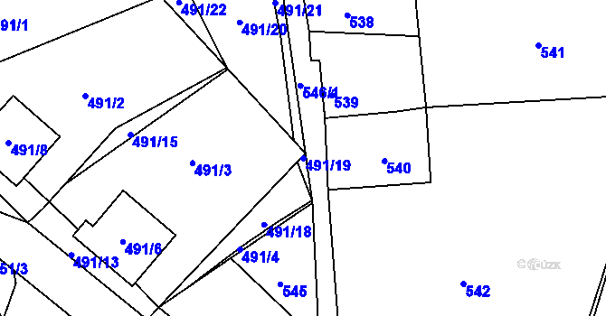 Parcela st. 491/19 v KÚ Vejprty, Katastrální mapa