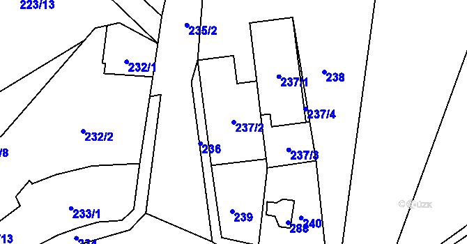 Parcela st. 237/2 v KÚ Vejprty, Katastrální mapa