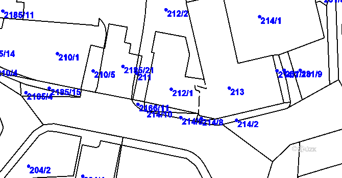 Parcela st. 212/1 v KÚ Vejprty, Katastrální mapa