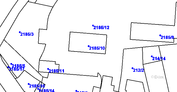 Parcela st. 2185/10 v KÚ Vejprty, Katastrální mapa