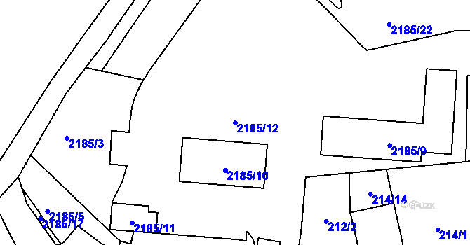 Parcela st. 2185/12 v KÚ Vejprty, Katastrální mapa