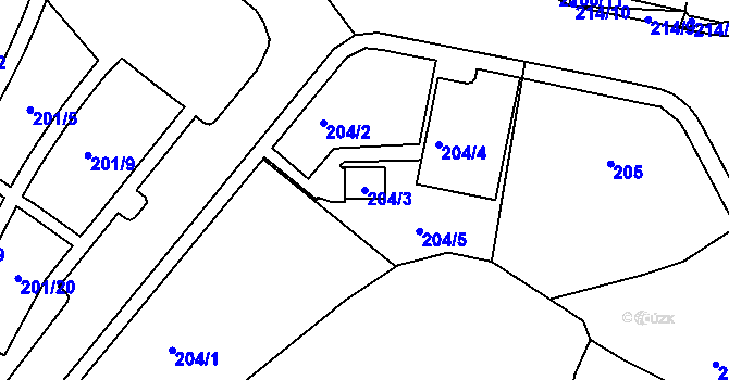 Parcela st. 204/3 v KÚ Vejprty, Katastrální mapa