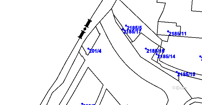 Parcela st. 201/15 v KÚ Vejprty, Katastrální mapa
