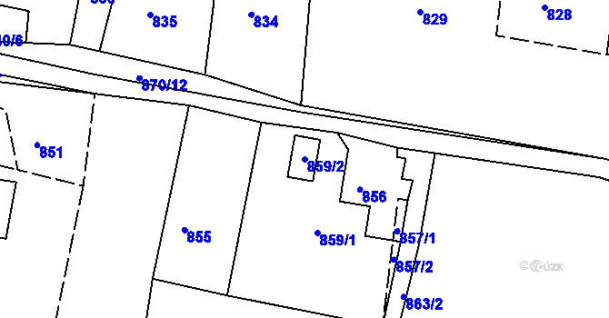 Parcela st. 859/2 v KÚ Vejprty, Katastrální mapa