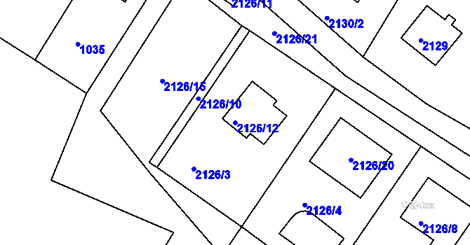 Parcela st. 2126/12 v KÚ Vejprty, Katastrální mapa
