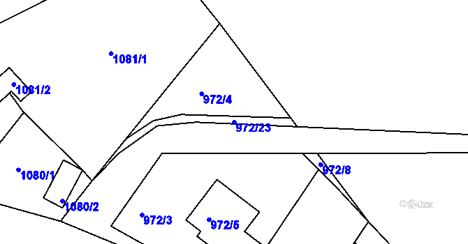 Parcela st. 972/23 v KÚ Vejprty, Katastrální mapa