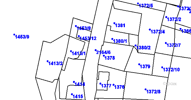 Parcela st. 2164/6 v KÚ Vejprty, Katastrální mapa