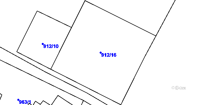 Parcela st. 912/16 v KÚ Vejprty, Katastrální mapa