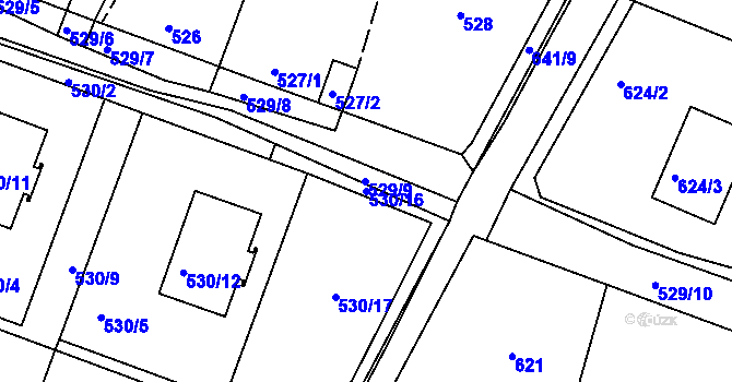 Parcela st. 530/16 v KÚ Vejprty, Katastrální mapa