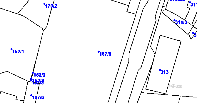 Parcela st. 167/5 v KÚ Vejprty, Katastrální mapa