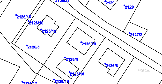 Parcela st. 2126/20 v KÚ Vejprty, Katastrální mapa