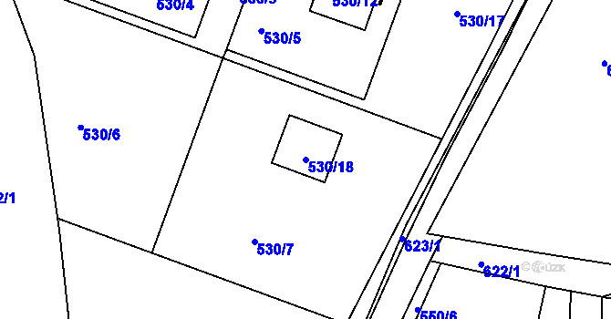 Parcela st. 530/18 v KÚ Vejprty, Katastrální mapa