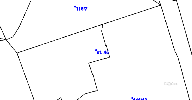 Parcela st. 45 v KÚ Chomle, Katastrální mapa
