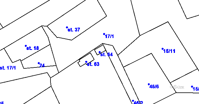 Parcela st. 64 v KÚ Chomle, Katastrální mapa