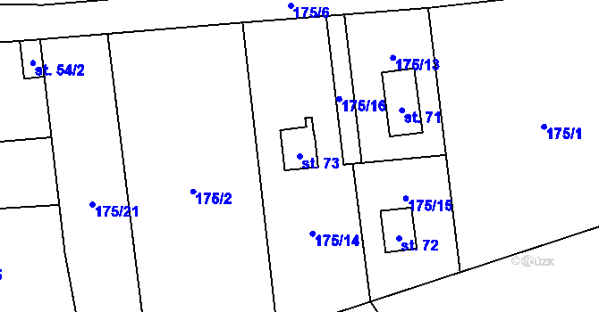 Parcela st. 73 v KÚ Chomle, Katastrální mapa