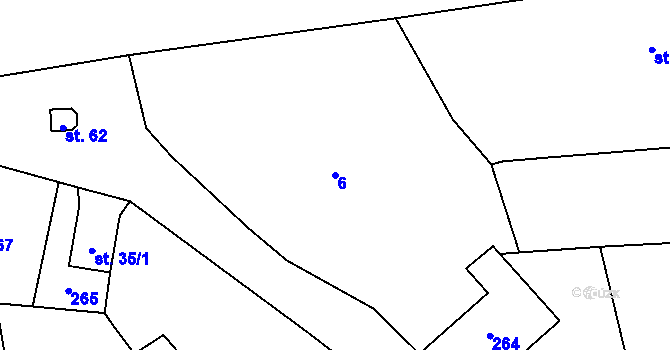 Parcela st. 6 v KÚ Chomle, Katastrální mapa