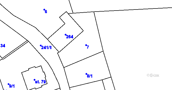 Parcela st. 7 v KÚ Chomle, Katastrální mapa