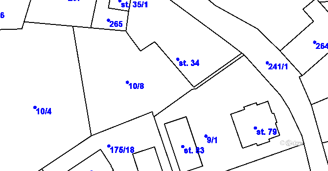 Parcela st. 10/5 v KÚ Chomle, Katastrální mapa