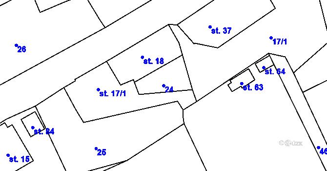 Parcela st. 24 v KÚ Chomle, Katastrální mapa